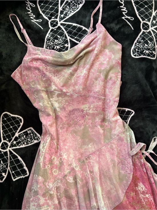 Urban Outfitters Dresses & Skirts - ‘Urban Outfitters’ Fairycore Asymmetrical Lilac Floral Cowl-Neck Midi Dress